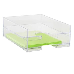 3 stackable clear letter organizers from Container Store